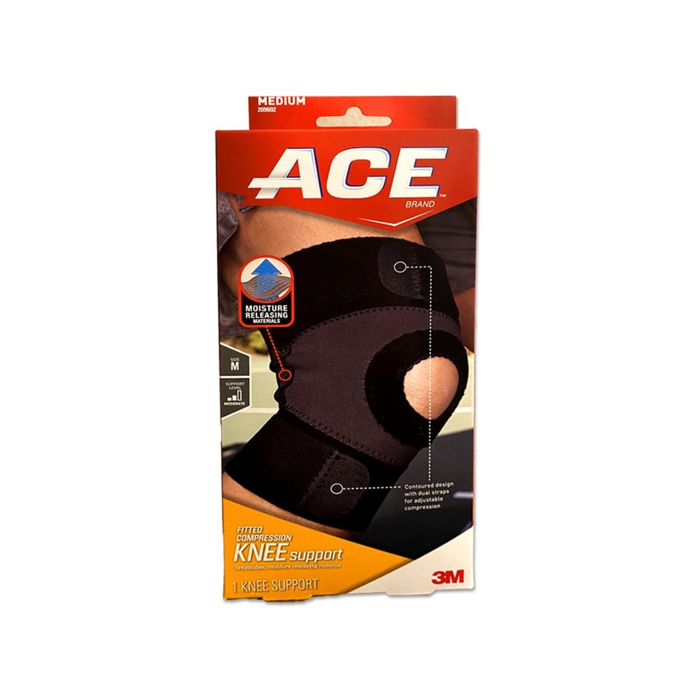 ACE Fitted Compression Knee Support Helps stabilize patella injuries, Medium